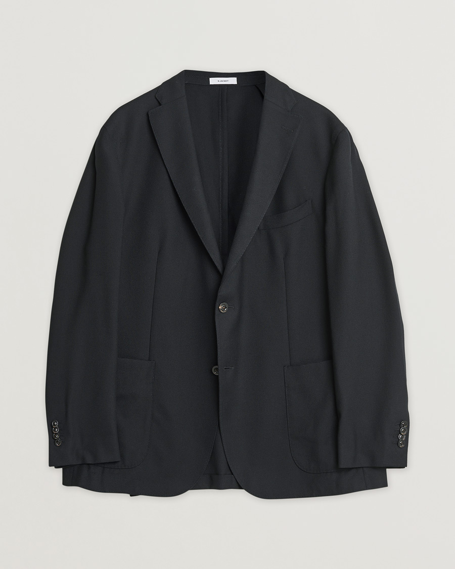 Hombres | Boglioli K Jacket Wool Hopsack Blazer Black | Pre-owned | Boglioli K Jacket Wool Hopsack Blazer Black