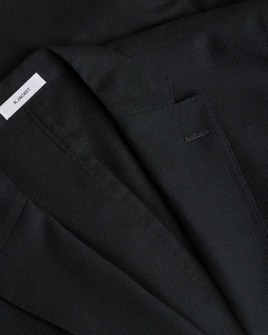 Hombres | Boglioli K Jacket Wool Hopsack Blazer Black | Pre-owned | Boglioli K Jacket Wool Hopsack Blazer Black