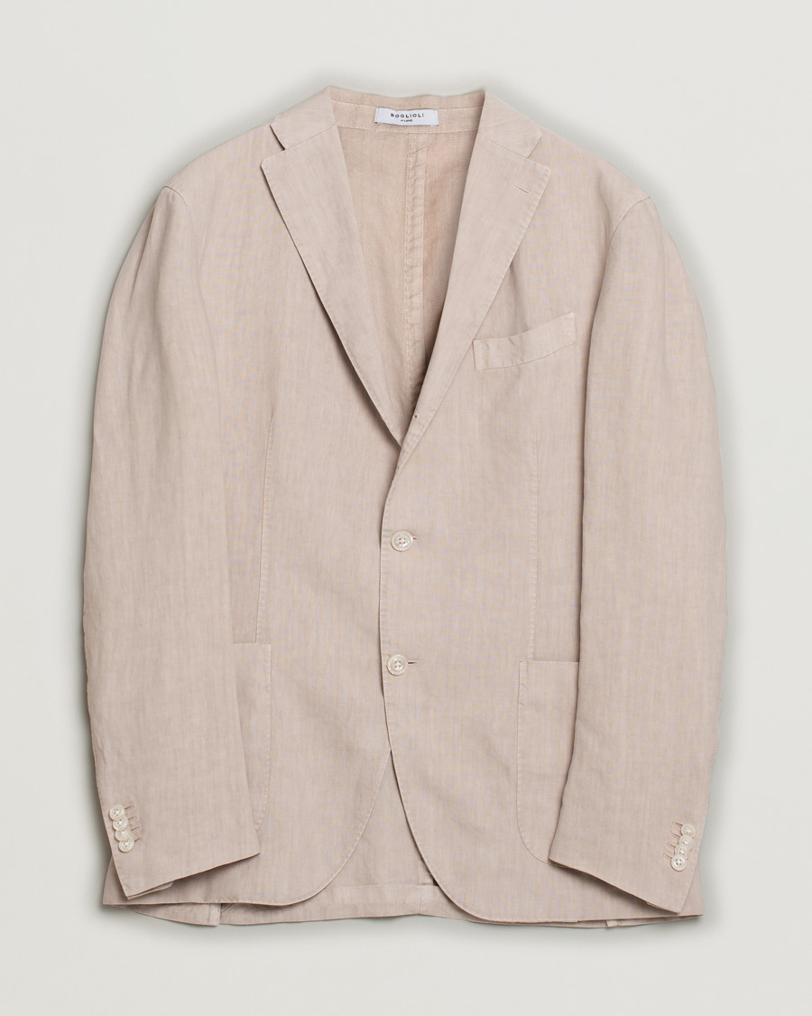Hombres | Blazers | Pre-owned | Boglioli K Jacket Linen Blazer Light Beige