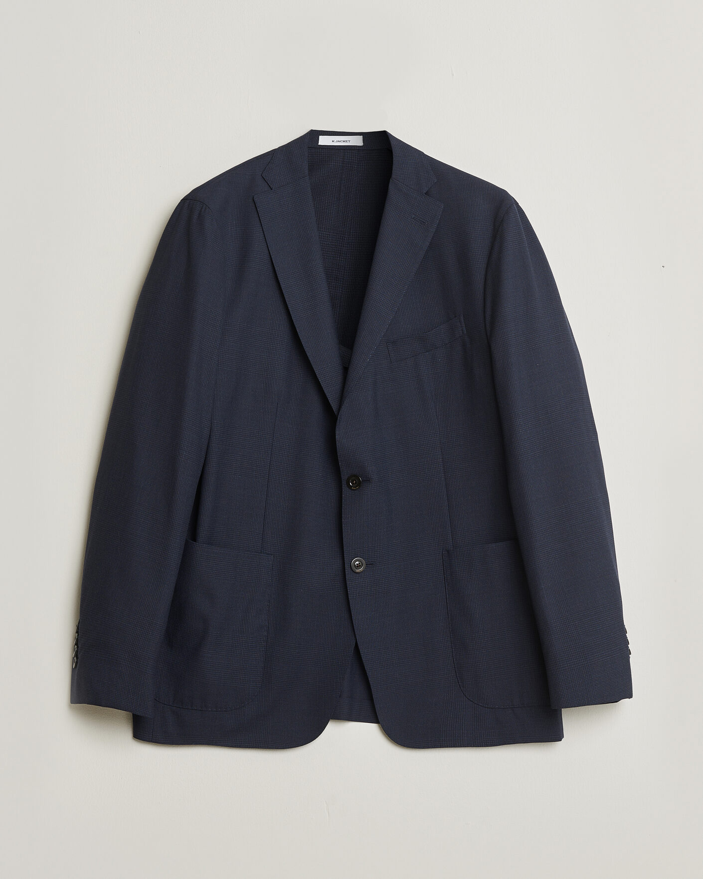 Hombres | Pre-owned Blazers | Pre-owned | Boglioli K Jacket Check Wool & Silk Blazer Navy 54