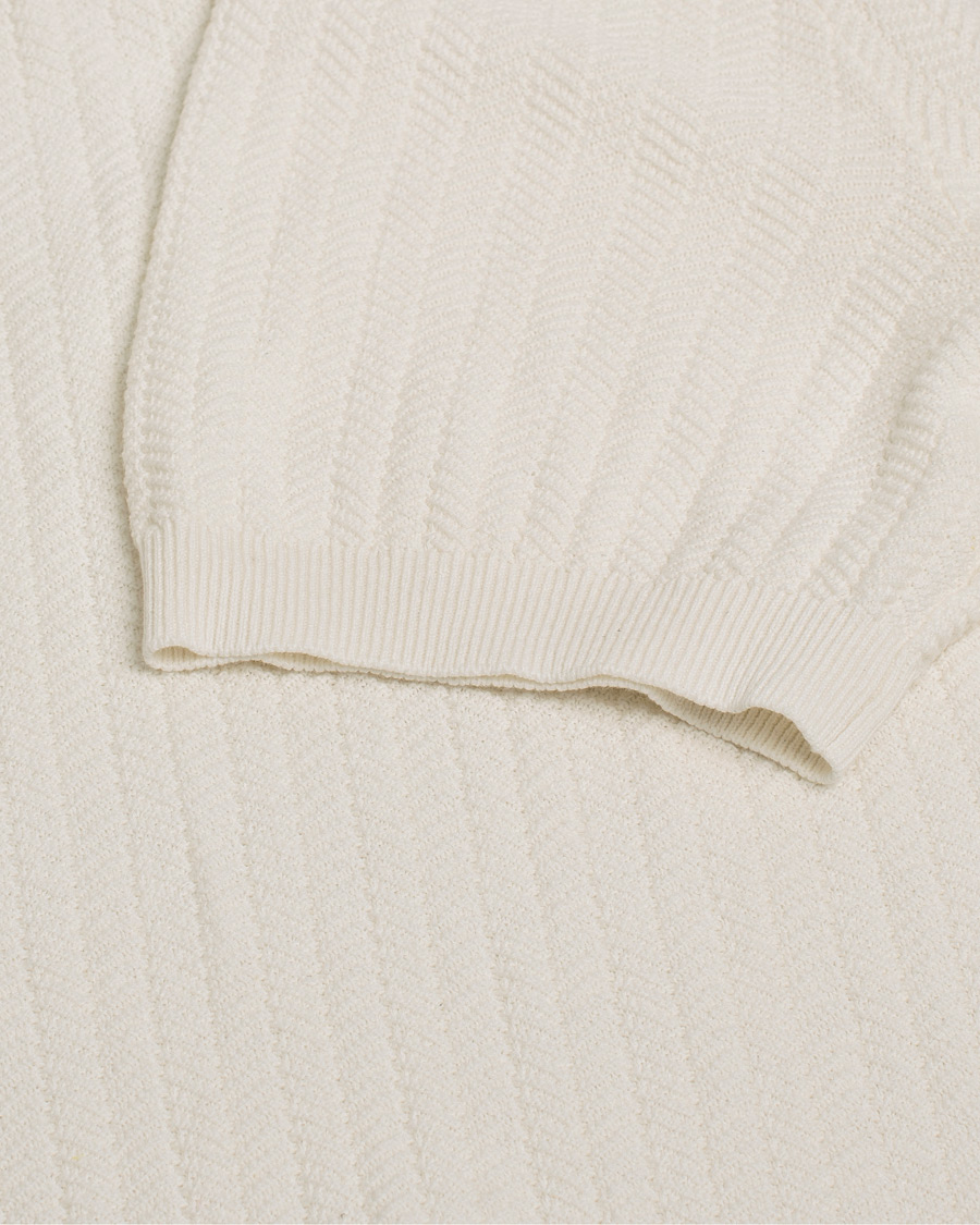 Hombres | Polos | Pre-owned | Altea Knitted Chevron Polo Off White
