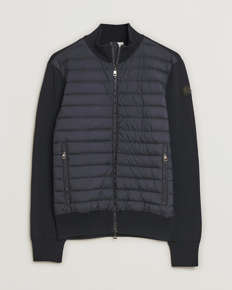 Hombres | Jerséis y prendas de punto | Pre-owned | Moncler Light Hybrid Zip Jacket Navy