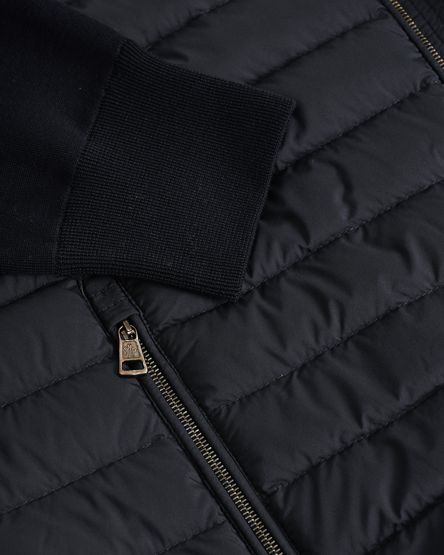 Hombres | Jerséis y prendas de punto | Pre-owned | Moncler Light Hybrid Zip Jacket Navy