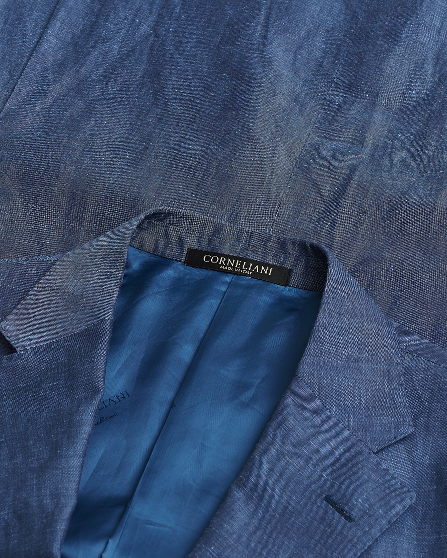 Hombres | Pre-owned Trajes | Pre-owned | Corneliani Linen/Wool Blend Suit Blue 52