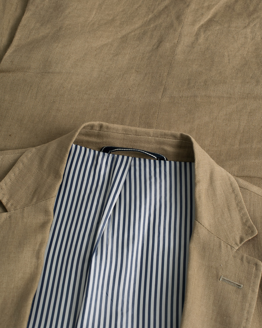 Hombres | Blazers | Pre-owned | GANT Tailored fit Linen Blazer Beige 52