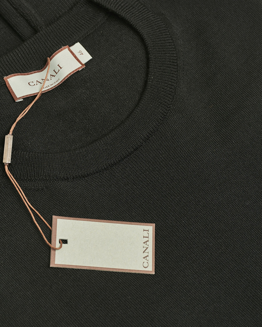 Hombres | Jerséis y prendas de punto | Pre-owned | Canali Merino Wool Crew Neck Black