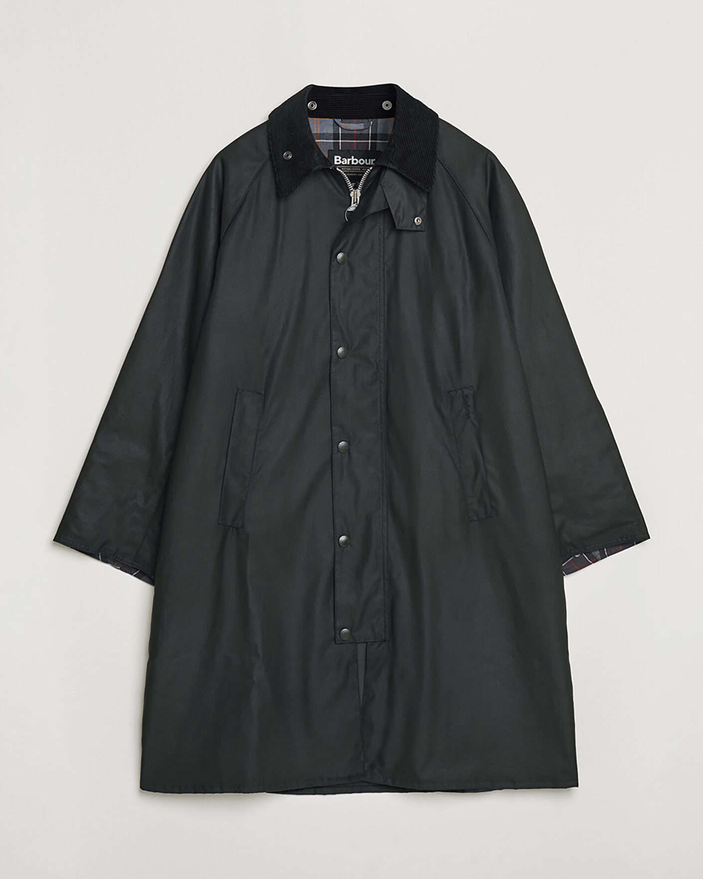 Hombres | Pre-owned Chaquetas | Pre-owned | Barbour Heritage Modfied Exmoore Wax Coat Black UK38 - EU48