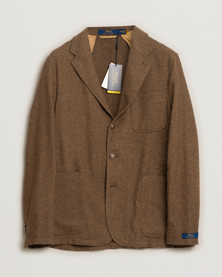 Hombres | Blazers | Pre-owned | Polo Ralph Lauren Classic Herringbone Sportcoat Brown/Tan