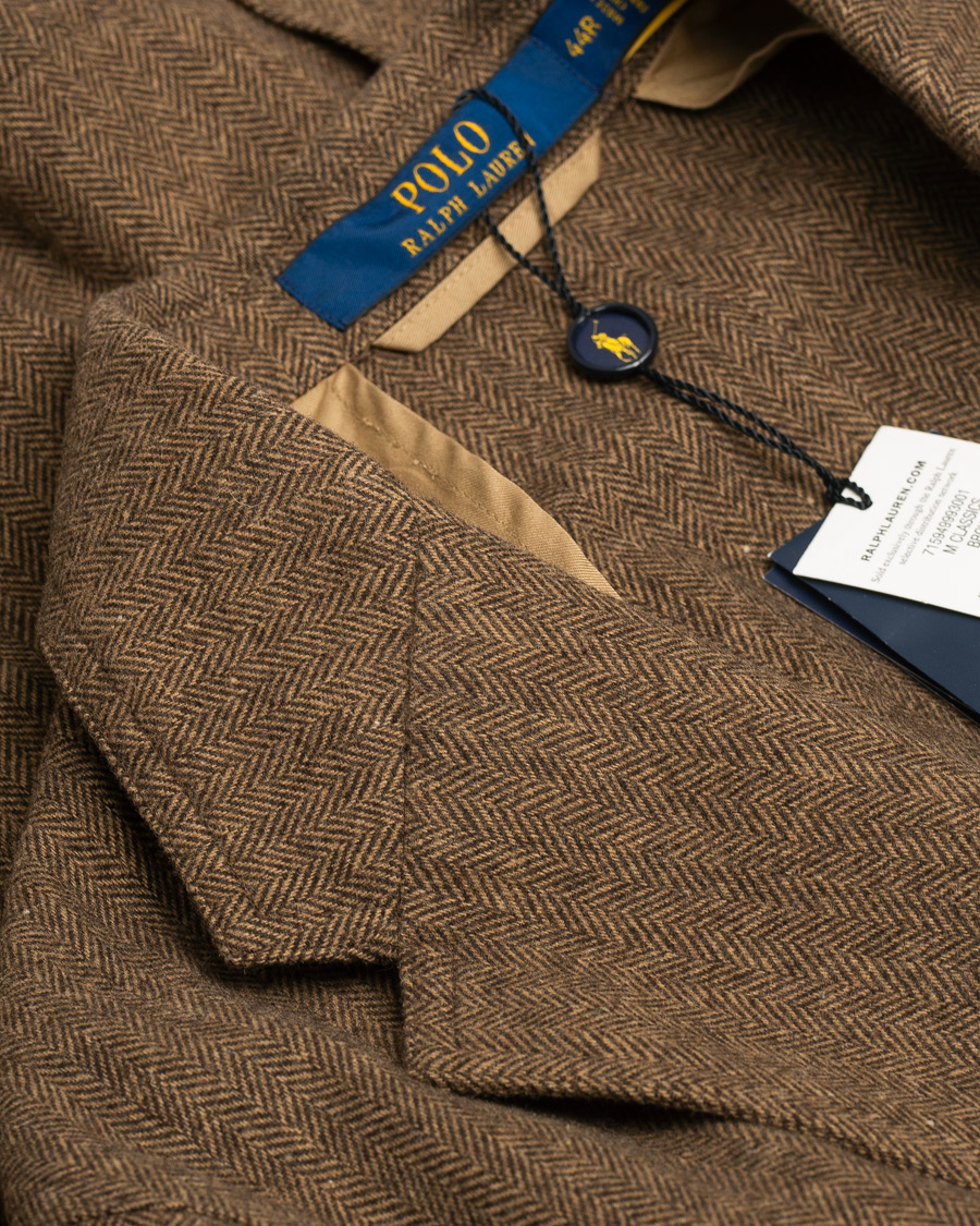Hombres | Blazers | Pre-owned | Polo Ralph Lauren Classic Herringbone Sportcoat Brown/Tan