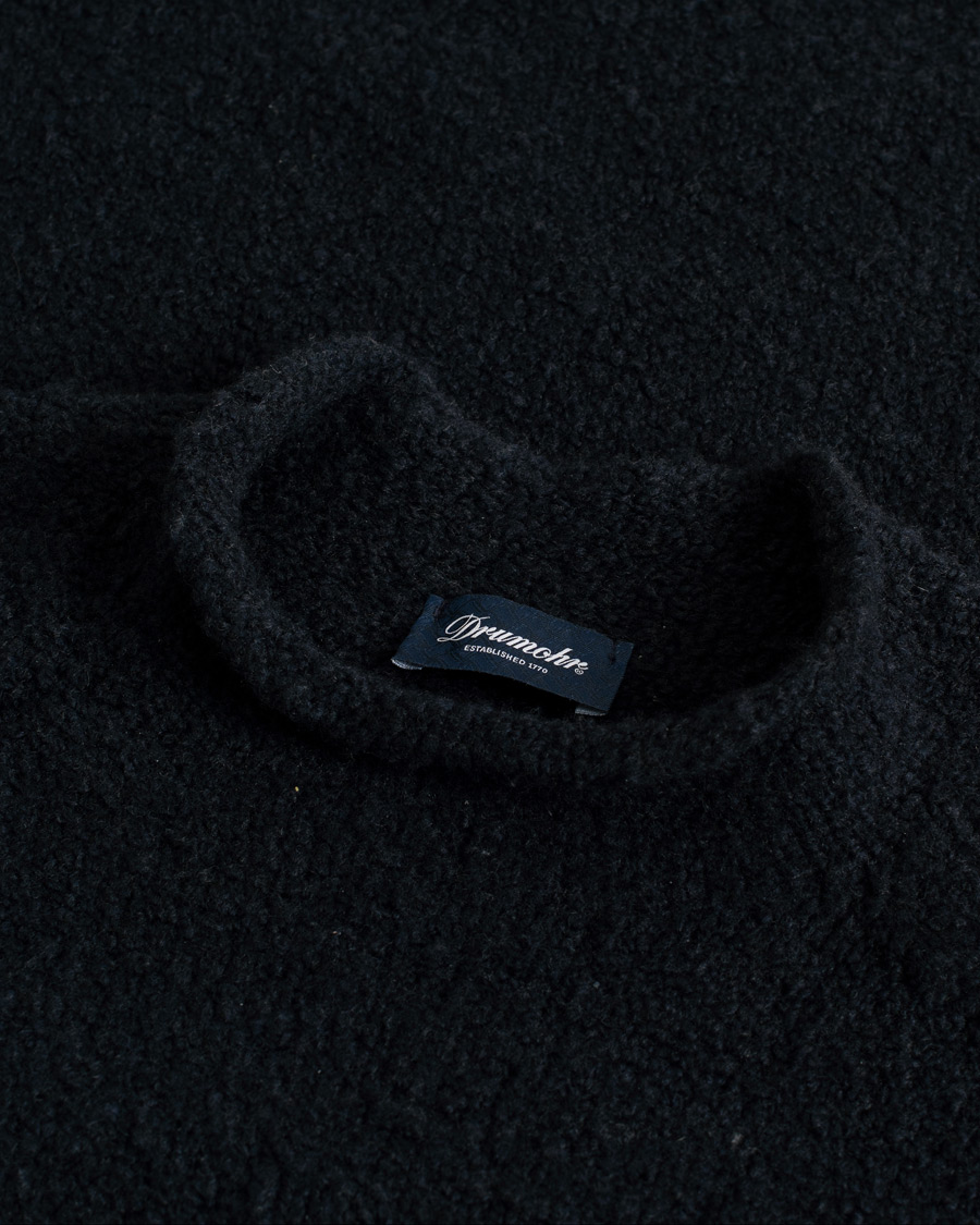 Hombres | Jerséis y prendas de punto | Pre-owned | Drumohr Wool Boucle Mock Neck Navy 48