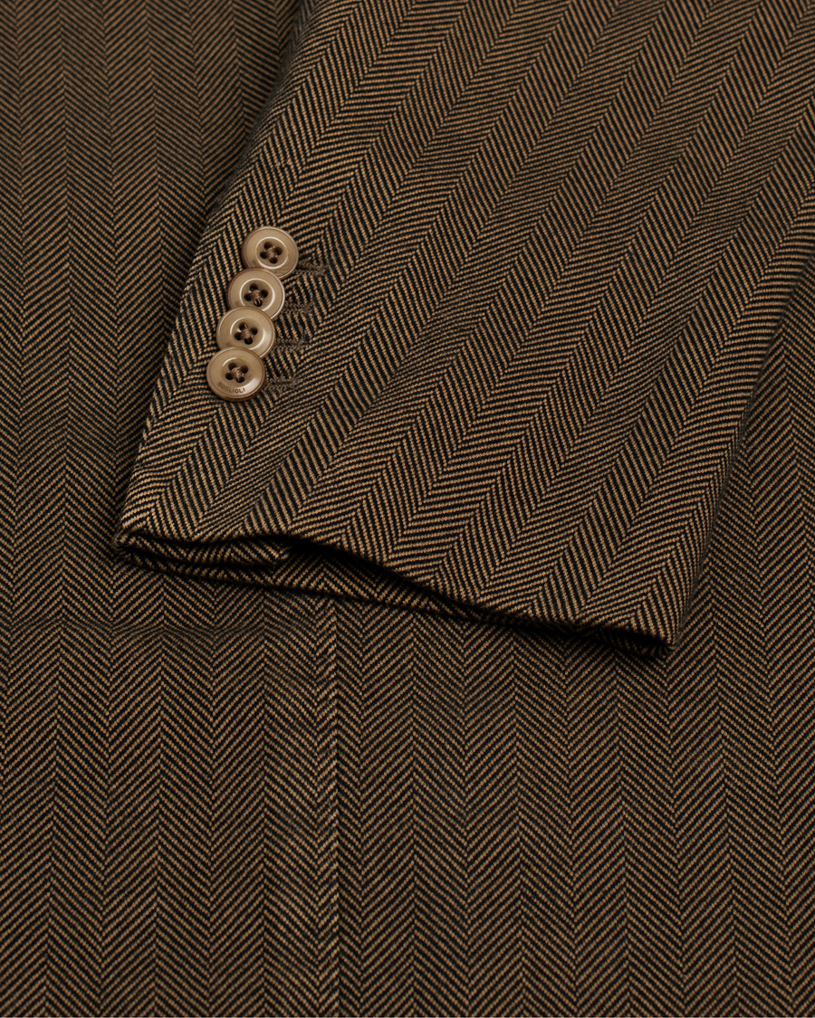 Hombres | Blazers | Pre-owned | Boglioli Cotton Herringbone Blazer Brown 54