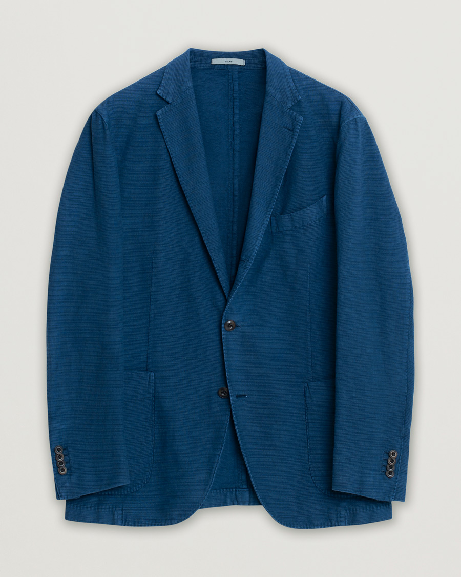 Hombres | Blazers | Pre-owned | Boglioli K Cotton/Linen Blazer Navy 54