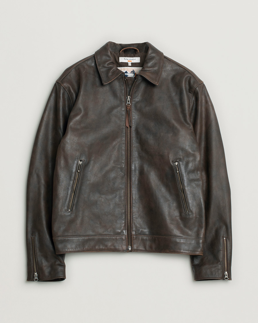 Hombres | Abrigos y chaquetas | Pre-owned | Nudie Jeans Eddy Rider Leather Jacket Brown L