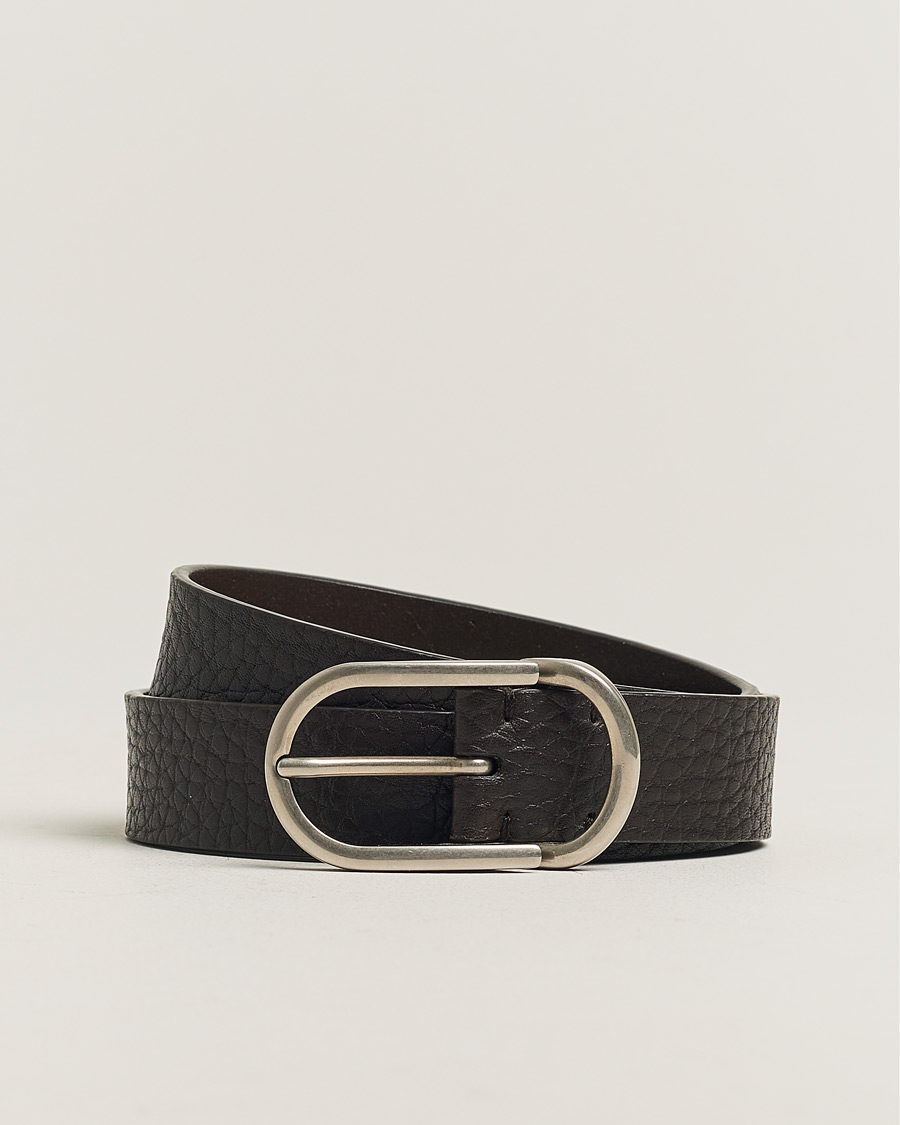 Hombres | Brunello Cucinelli Grain Leather Belt Dark Brown | Pre-owned | Brunello Cucinelli Grain Leather Belt Dark Brown