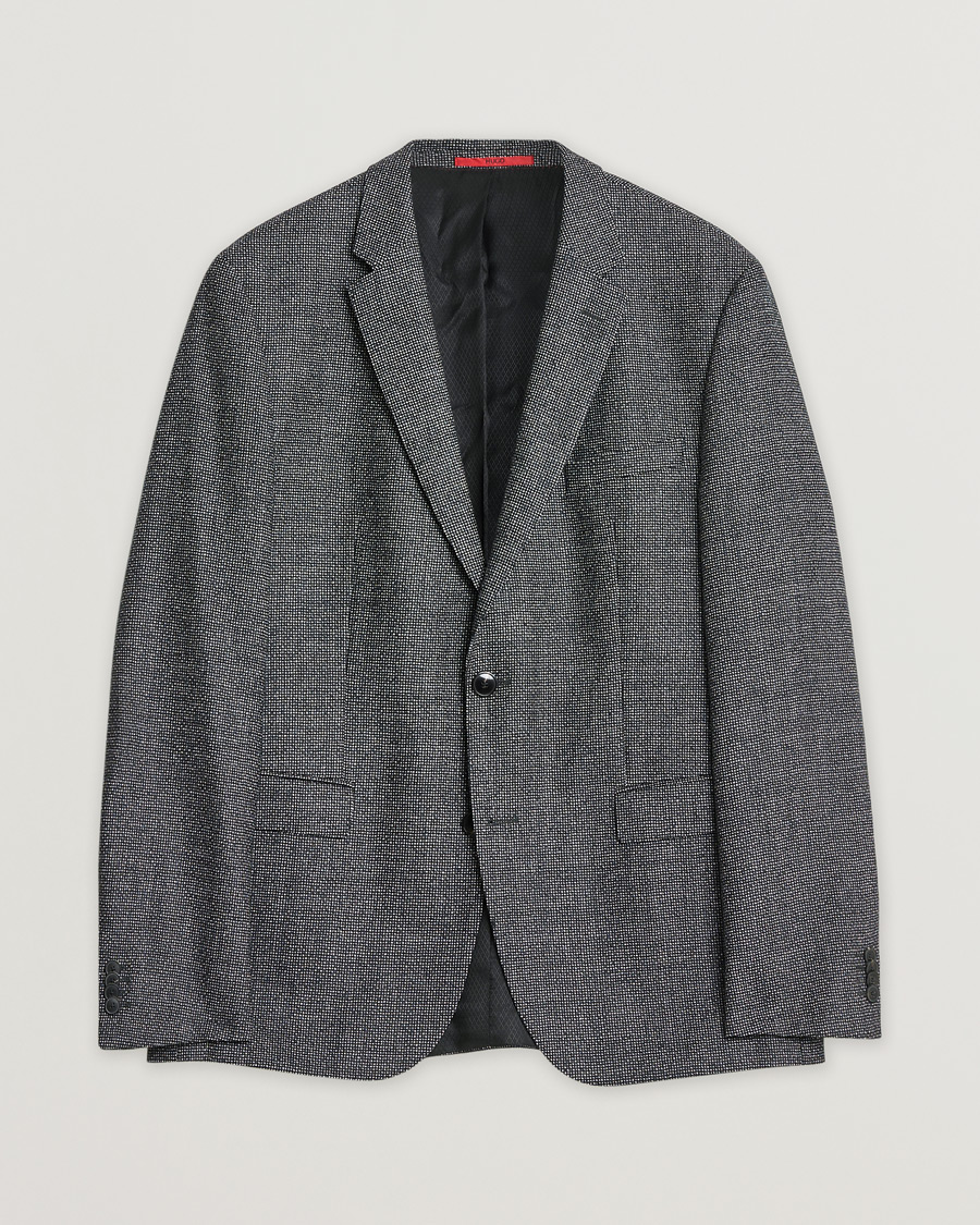 Hombres | Pre-owned Blazers | Pre-owned | HUGO Flannel Wool Blazer Grey 54