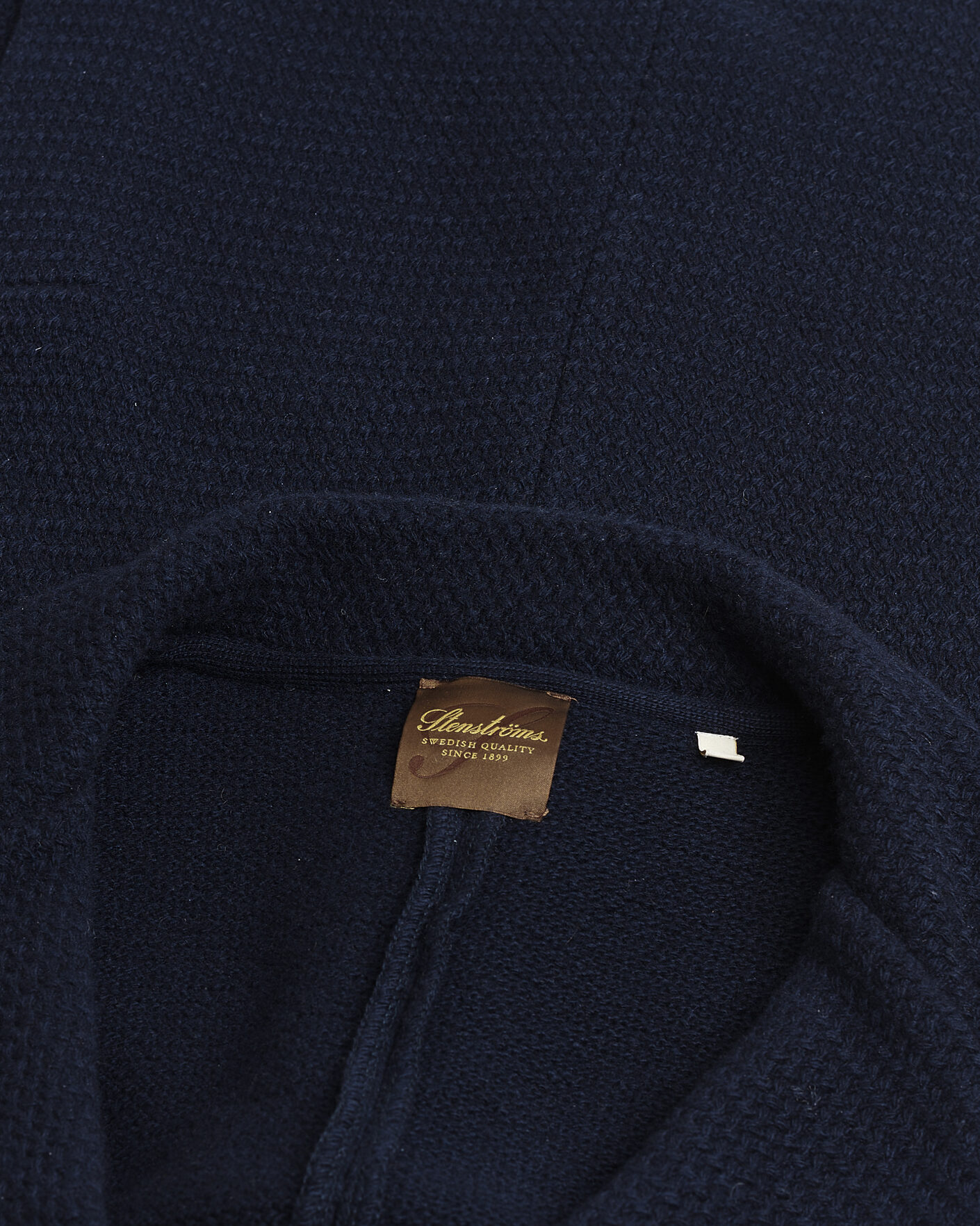 Hombres | Pre-owned Blazers | Pre-owned | Stenströms Knitted Textured Merino Wool Blazer Navy M