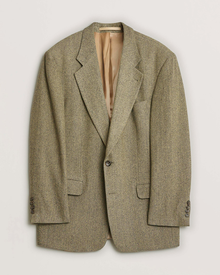 Hombres | BOSS Vintage Wool Herringbone Blazer Beige 50 | Pre-owned | BOSS Vintage Wool Herringbone Blazer Beige 50
