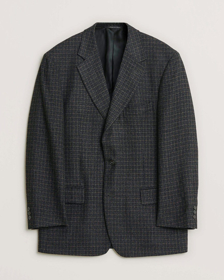 Hombres | Pre-owned Blazers | Pre-owned | Ermenegildo Zegna Vintage Wool Checked Blazer Dark Grey 50