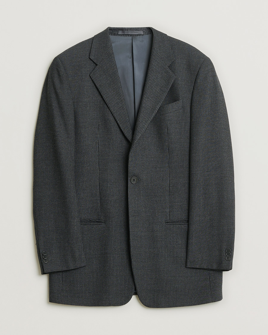 Hombres | Pre-owned Blazers | Pre-owned | Armani Collezioni Vintage Wool Blazer Dark Grey 48