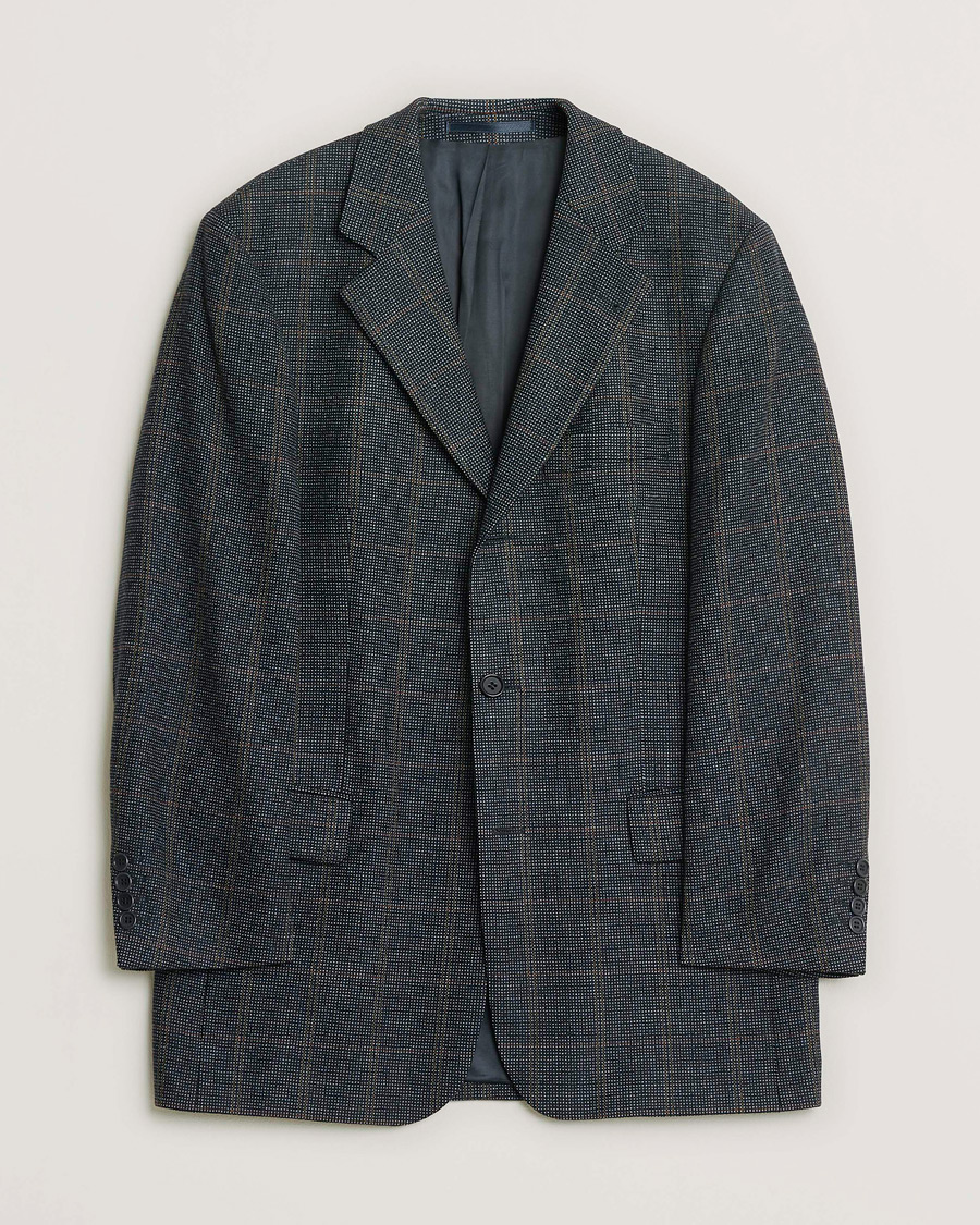 Hombres | Pre-owned Blazers | Pre-owned | BOSS Vintage Wool Checked Blazer Navy 48