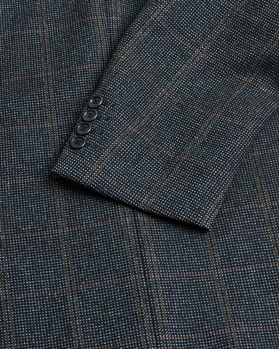 Hombres | Pre-owned Blazers | Pre-owned | BOSS Vintage Wool Checked Blazer Navy 48