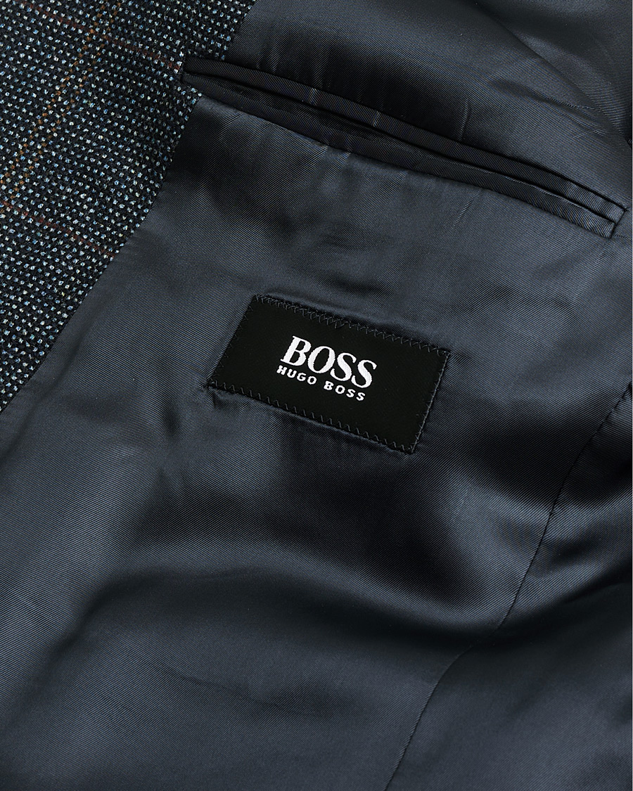 Hombres | Pre-owned Blazers | Pre-owned | BOSS Vintage Wool Checked Blazer Navy 48