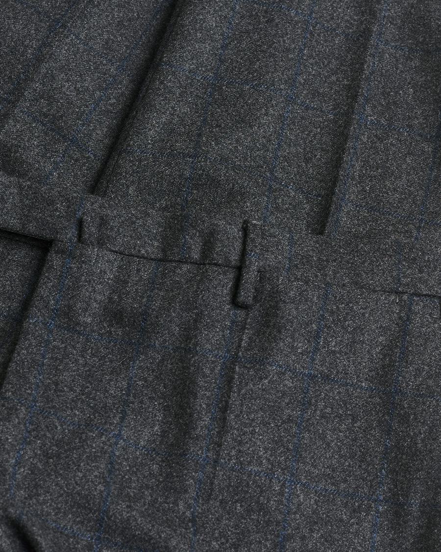 Hombres | Pre-owned Pantalones | Pre-owned | Incotex Slim Fit Flannel Trousers Dark Grey Check 50