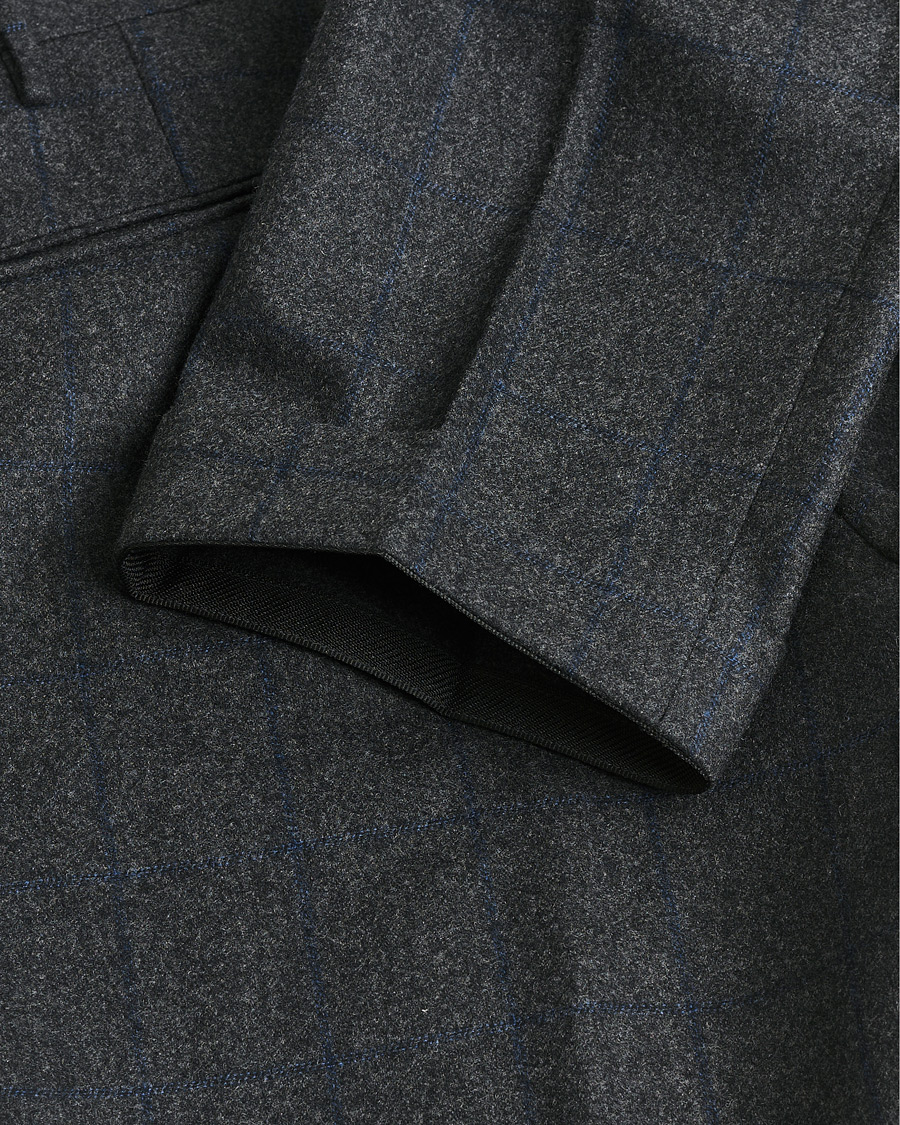 Hombres | Pre-owned Pantalones | Pre-owned | Incotex Slim Fit Flannel Trousers Dark Grey Check 50