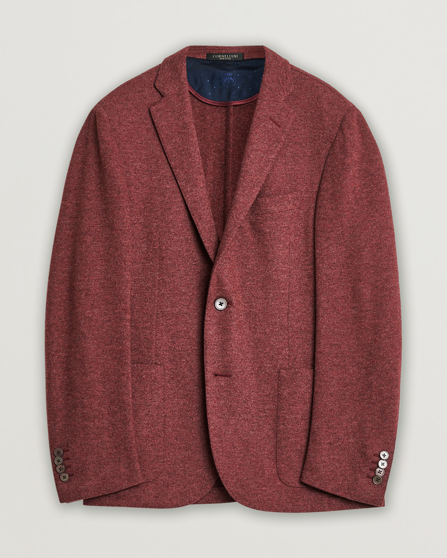 Hombres | Pre-owned Blazers | Pre-owned | Corneliani Unlined Knitted Cashmere Blazer Rust 48