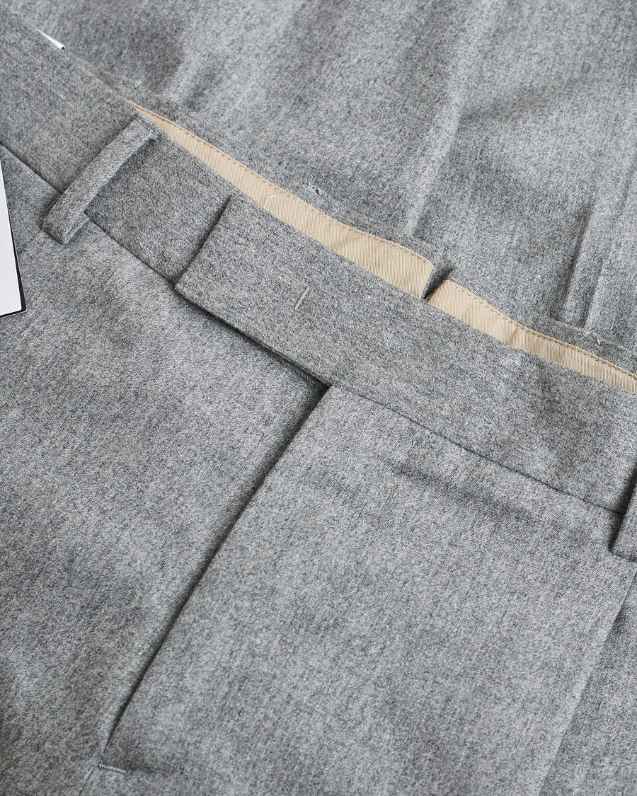 Hombres | PT01 Pleated Wool Trousers Grey Melange 50 | Pre-owned | PT01 Pleated Wool Trousers Grey Melange 50