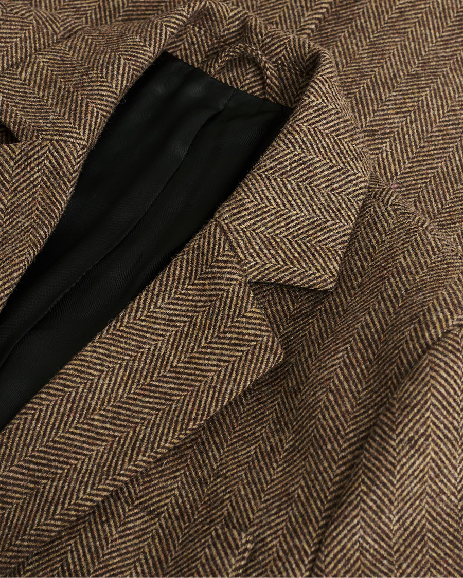 Hombres | Pre-owned Blazers | Pre-owned | Palmes Blaze Herringbone Wool Sport Coat Brown 46