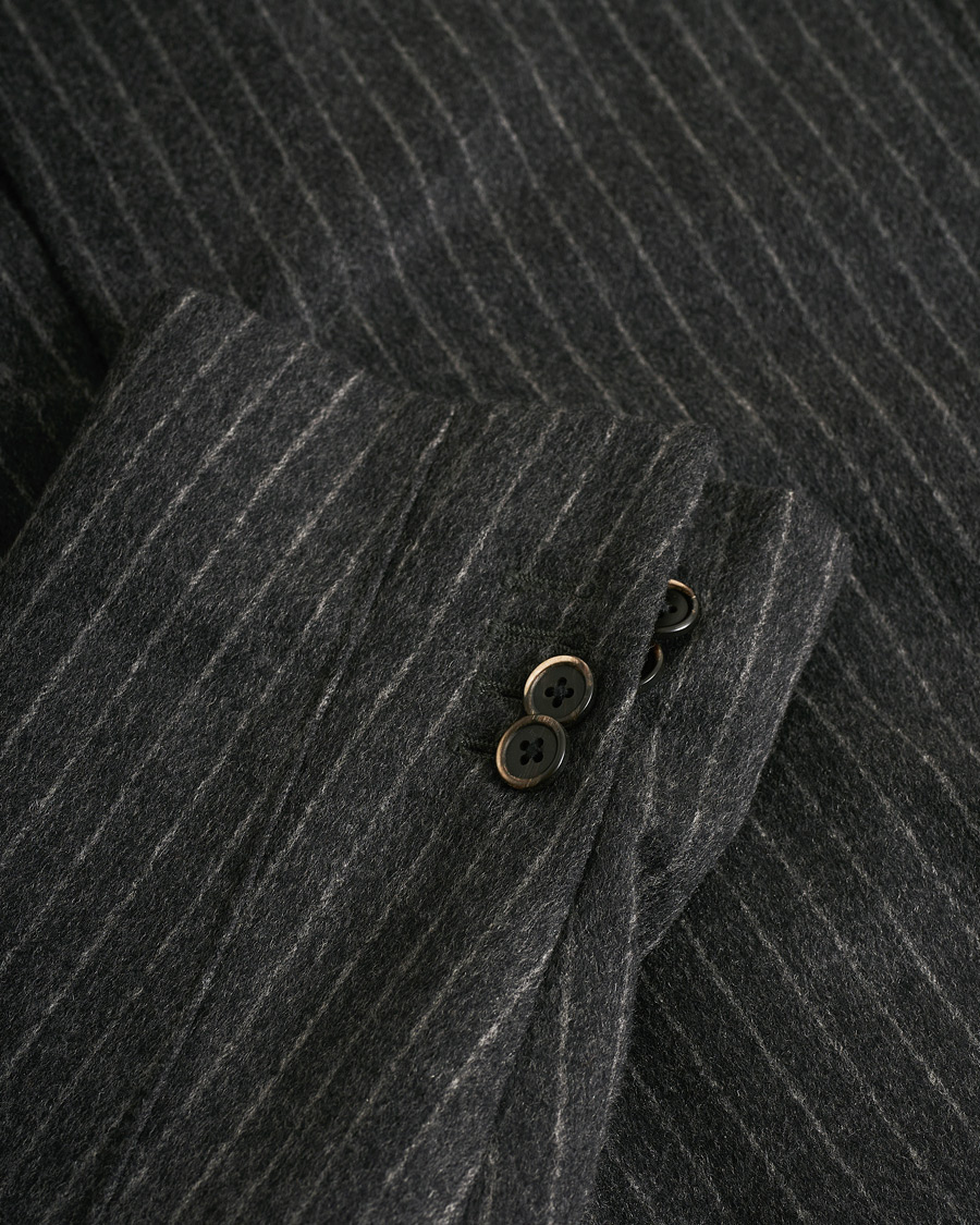 Hombres | Abrigos y chaquetas | Pre-owned | Corneliani ID Wool Zip Coat Charcoal Pinstripe 50