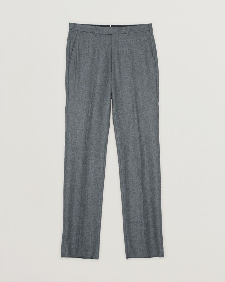 Hombres | Pantalones | Pre-owned | Zegna Carded Flannel Trousers Grey Melange