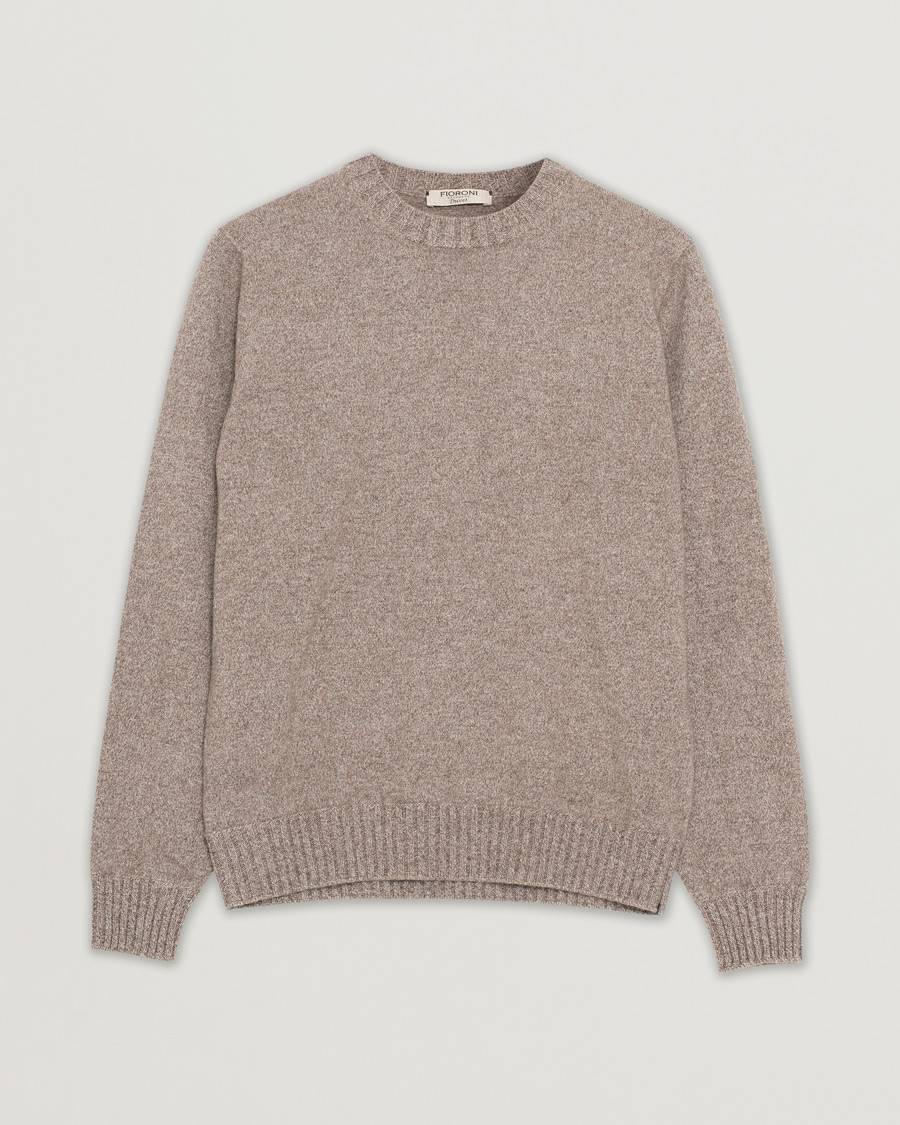 Hombres | Jerséis y prendas de punto | Pre-owned | Fioroni Cashmere Crew Neck Light Brown Melange 46