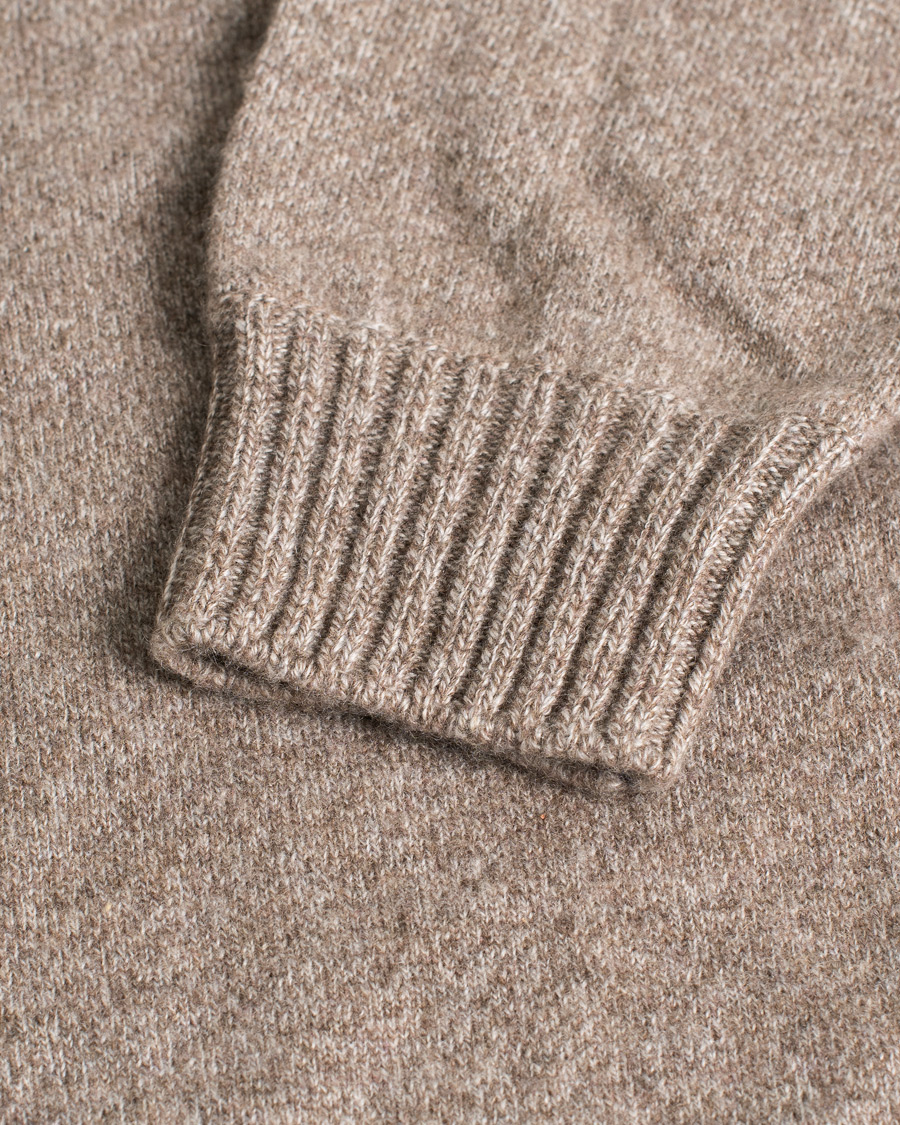 Hombres | Jerséis y prendas de punto | Pre-owned | Fioroni Cashmere Crew Neck Light Brown Melange 46