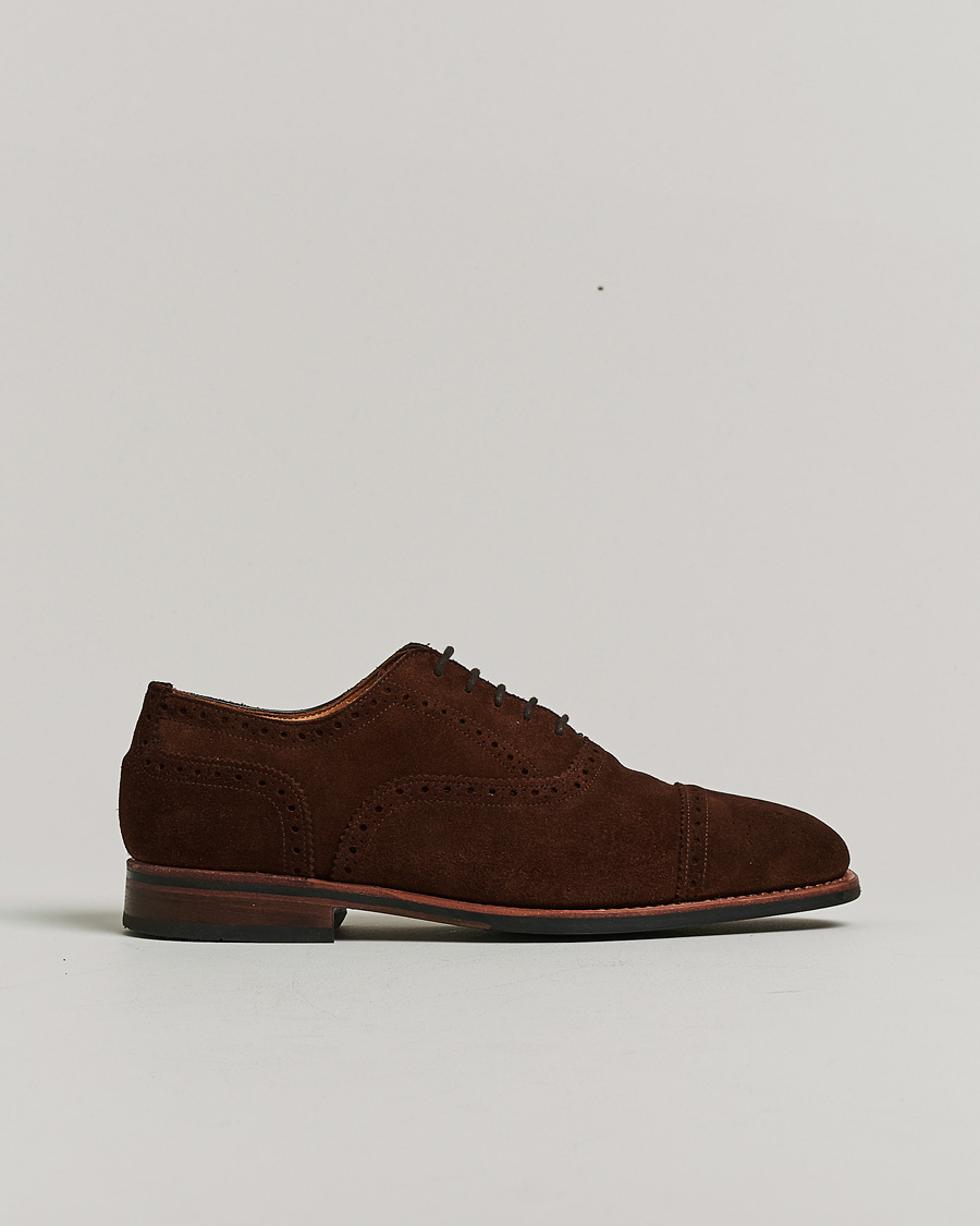 Hombres | Myrqvist Strömsö Oxford Brogue Brown Suede UK7 - EU41 | Pre-owned | Myrqvist Strömsö Oxford Brogue Brown Suede UK7 - EU41