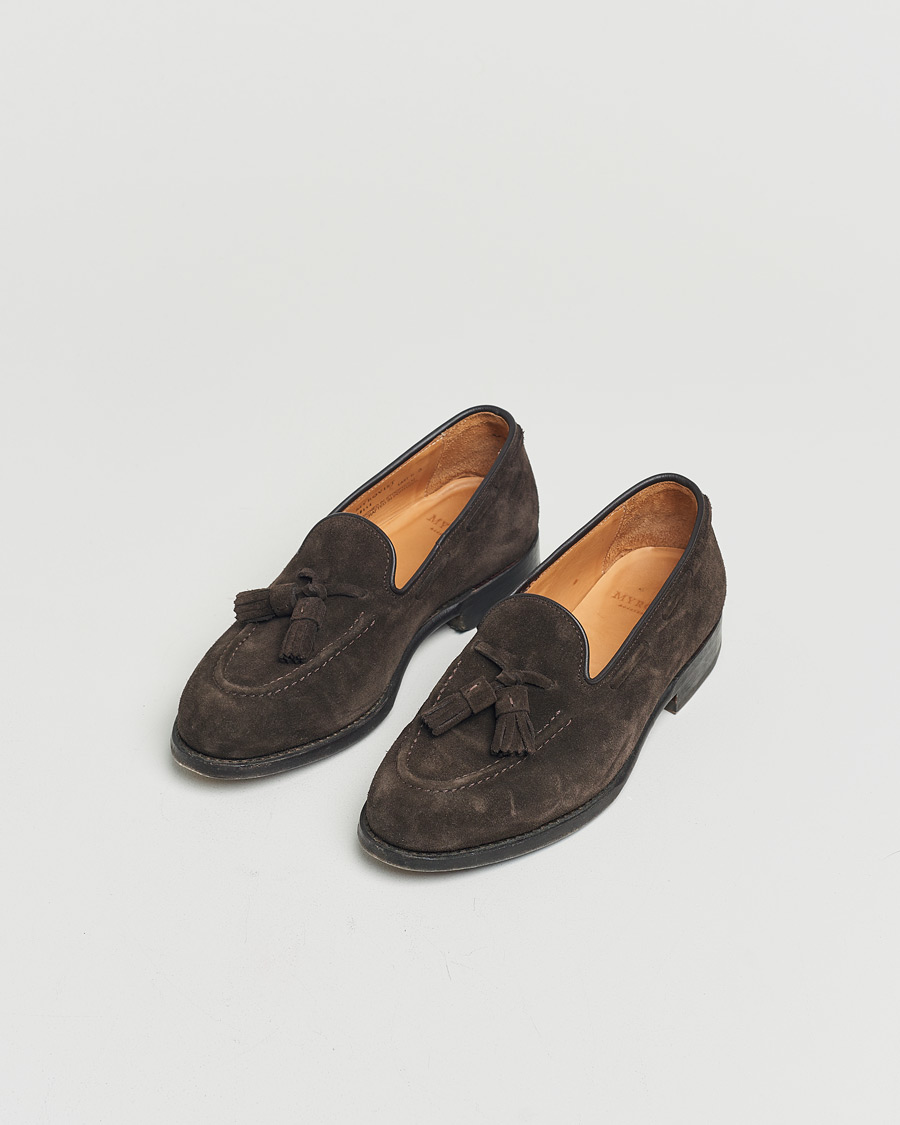 Hombres | Myrqvist Mölle Tassel Loafer Dark Brown Suede UK6 - EU40 | Pre-owned | Myrqvist Mölle Tassel Loafer Dark Brown Suede UK6 - EU40