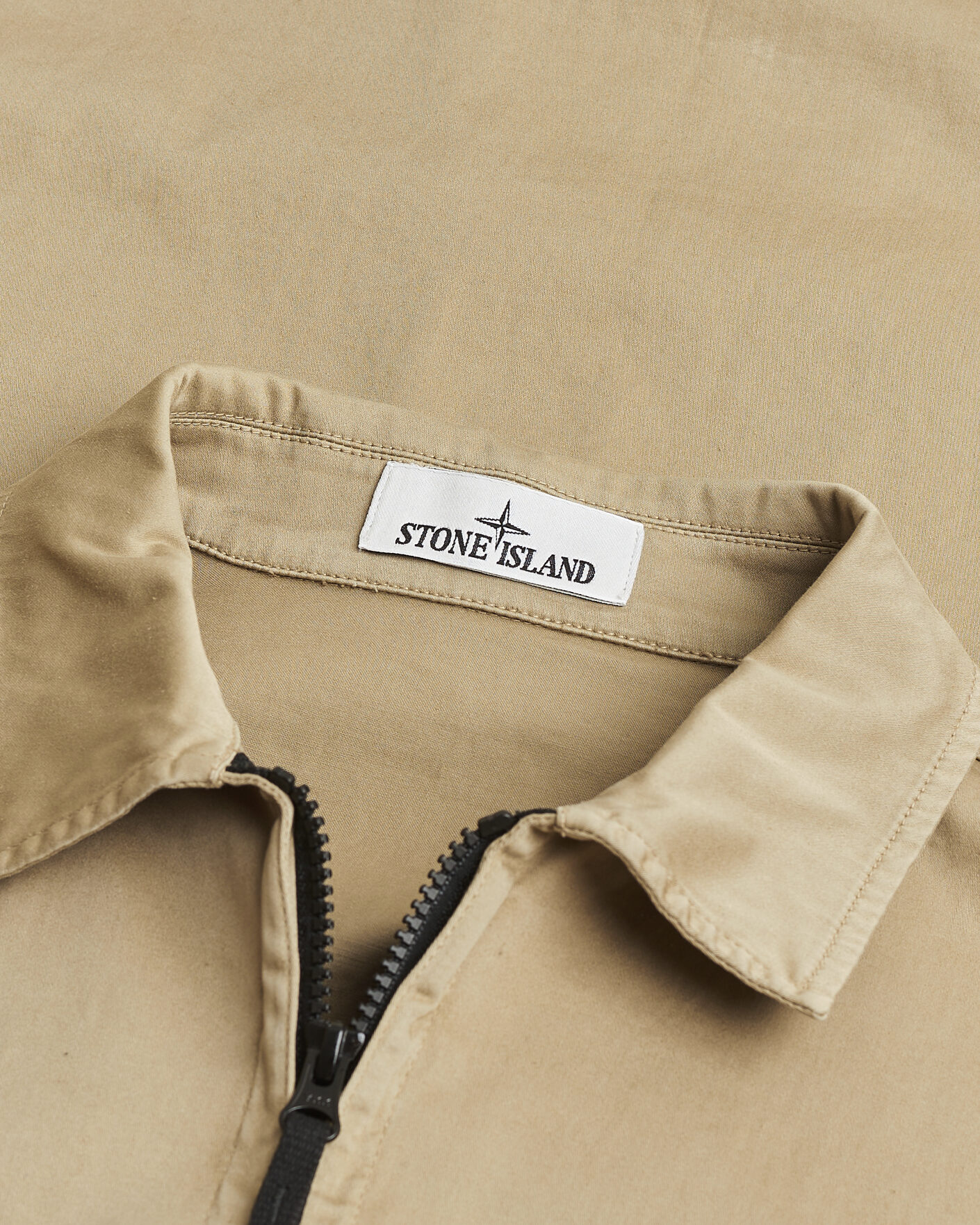 Hombres | Pre-owned Chaquetas | Pre-owned | Stone Island Cotton Stretch Zip Overshirt Biscuit XL