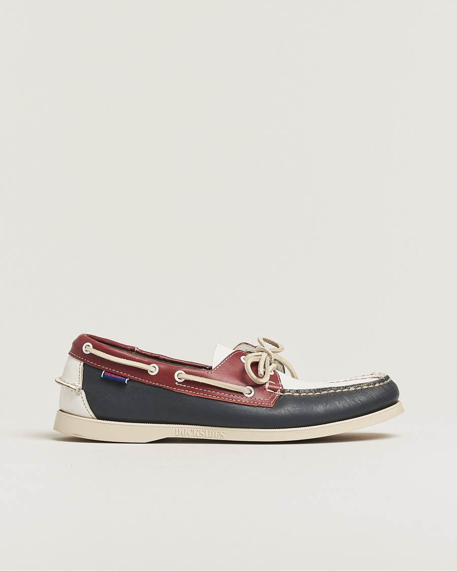 Hombres | Sebago Docksides Navy/Red/White US11,5 - EU46 | Pre-owned | Sebago Docksides Navy/Red/White US11,5 - EU46