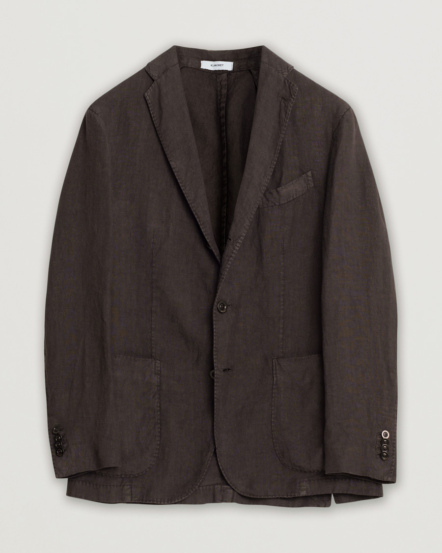 Hombres | Blazers | Pre-owned | Boglioli K Jacket Linen Blazer Dark Brown