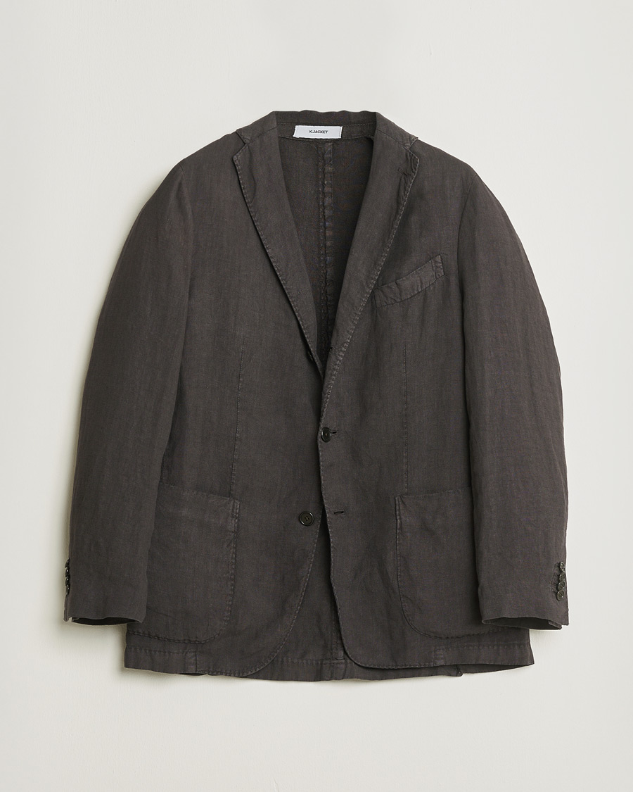 Hombres | Pre-owned Blazers | Pre-owned | Boglioli K Jacket Linen Blazer Dark Brown 46
