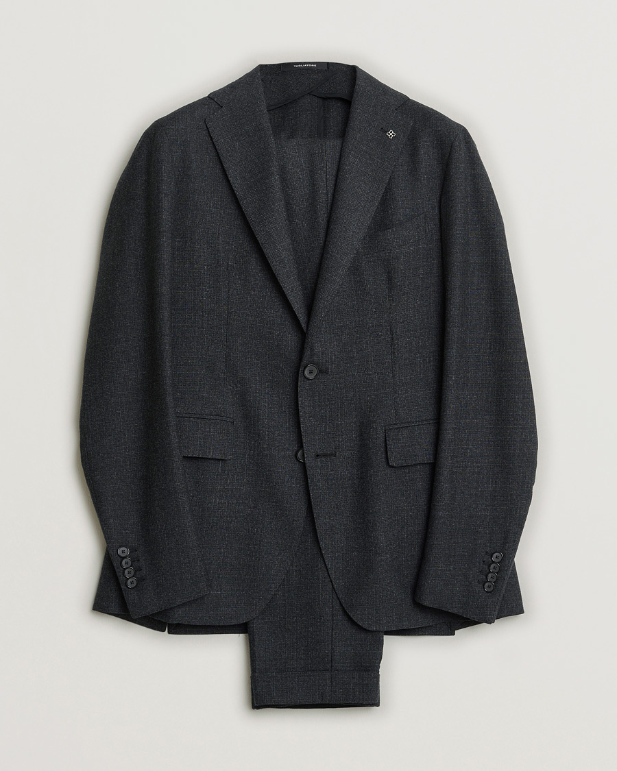 Hombres | Tagliatore Wool Suit Anthracite Melange 46 | Pre-owned | Tagliatore Wool Suit Anthracite Melange 46