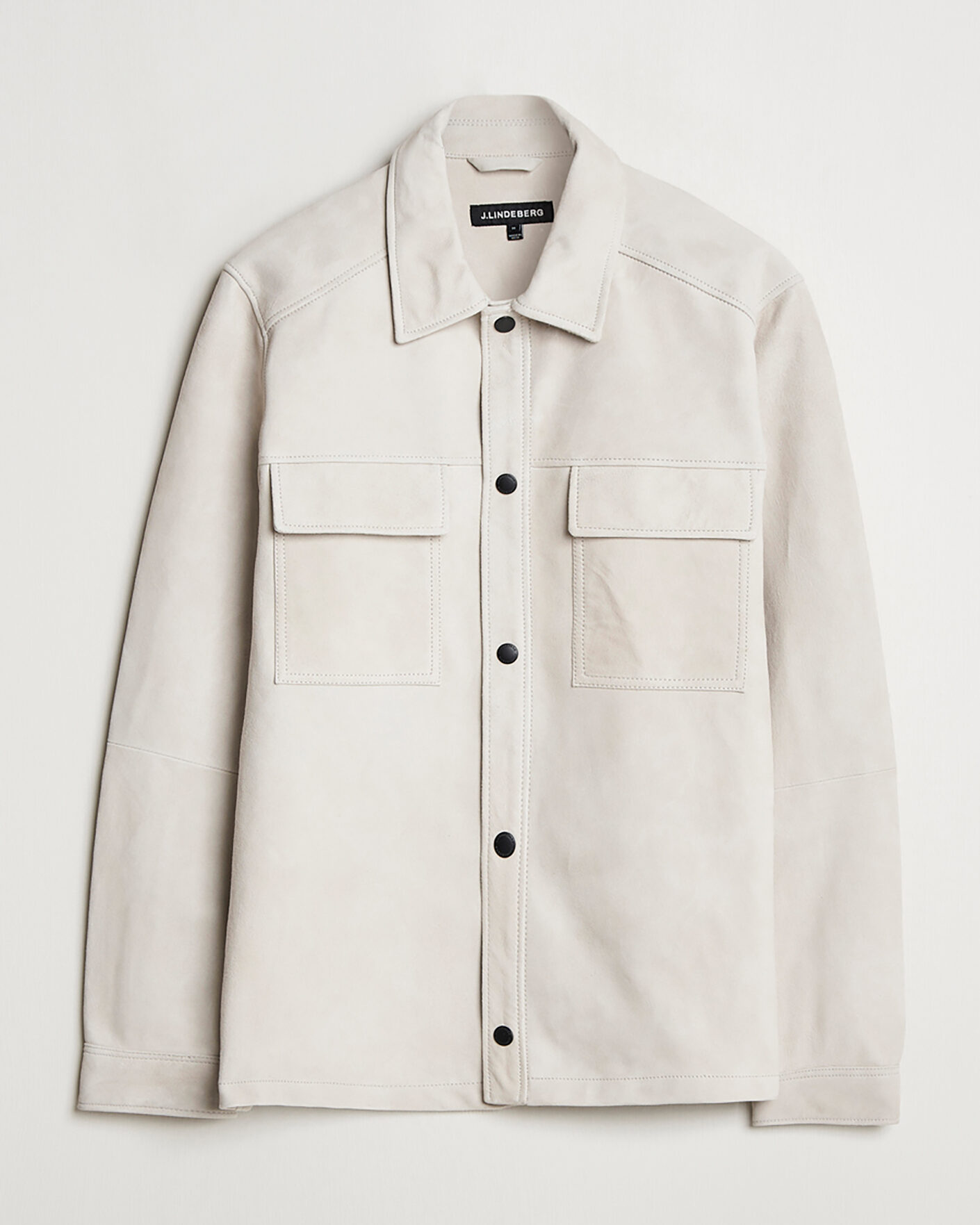 Hombres | Pre-owned Camisas | Pre-owned | J.Lindeberg Wilden Suede Overshirt Moonbeam M