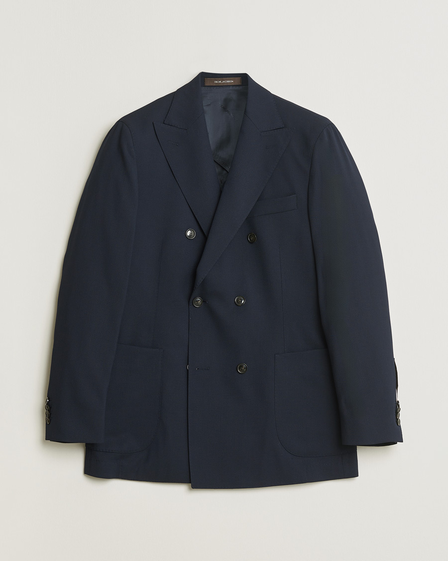 Hombres | Pre-owned Blazers | Pre-owned | Oscar Jacobson Farris Patch Blazer Navy 48
