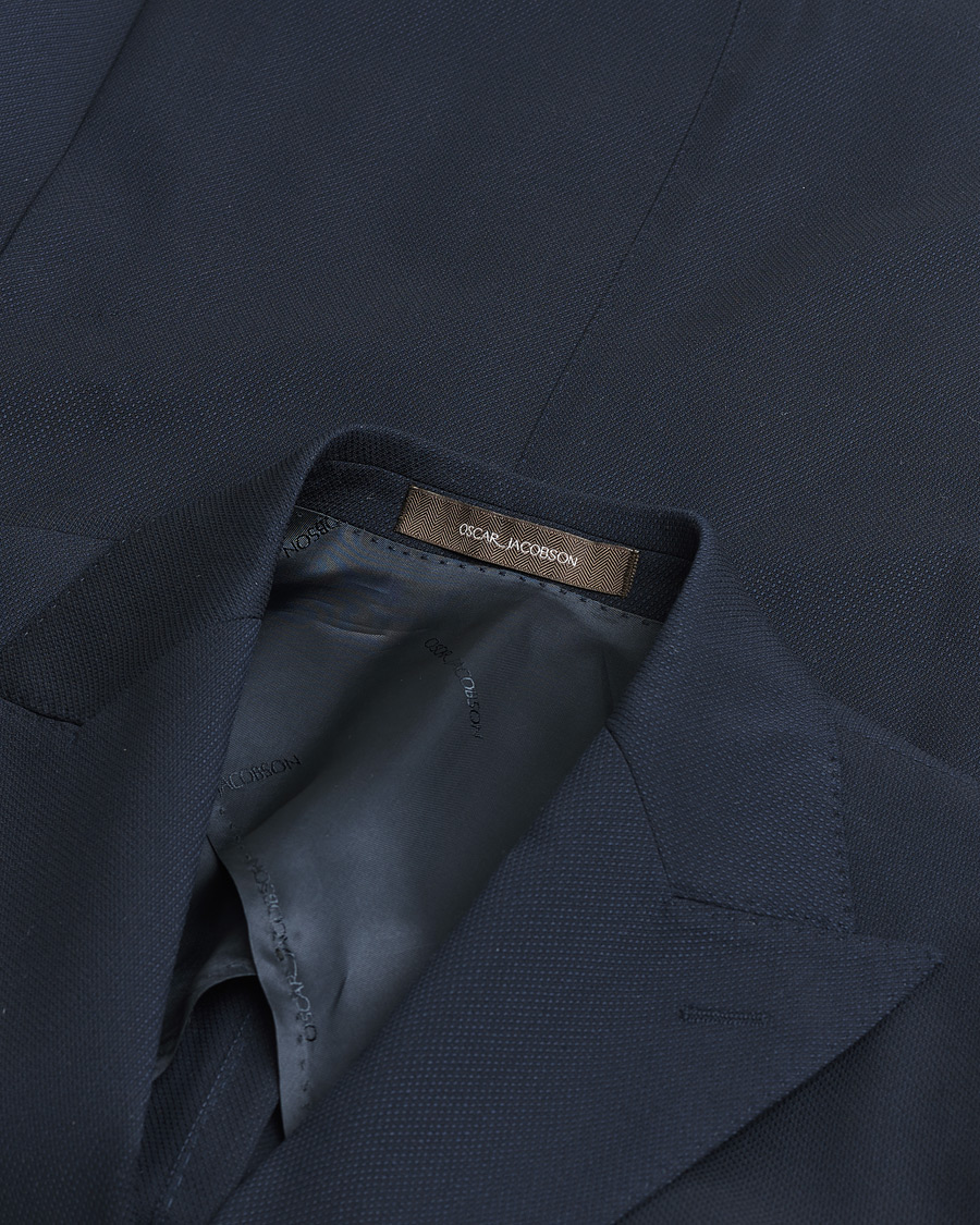 Hombres | Pre-owned Blazers | Pre-owned | Oscar Jacobson Farris Patch Blazer Navy 48