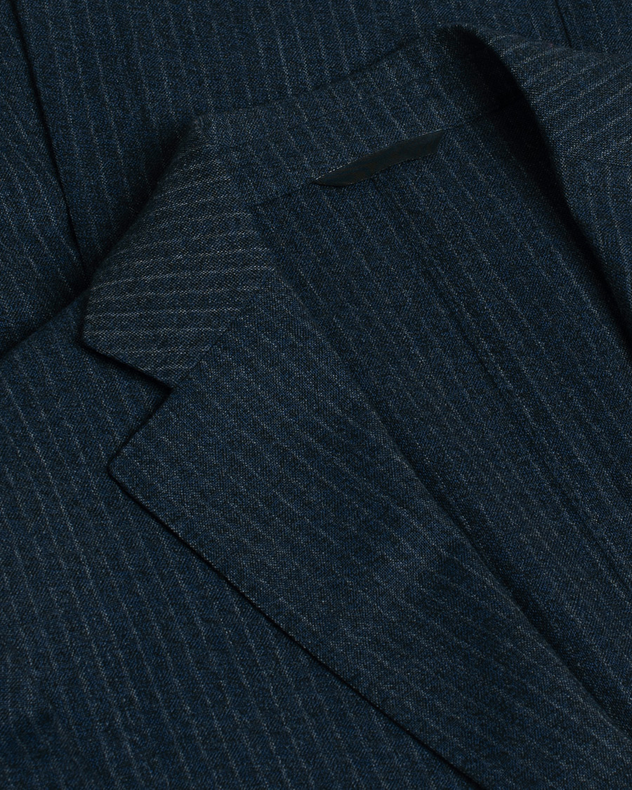 Hombres | Blazers | Pre-owned | Eidos Napoli 3-Piece Pinstripe Suit Wool Navy 48