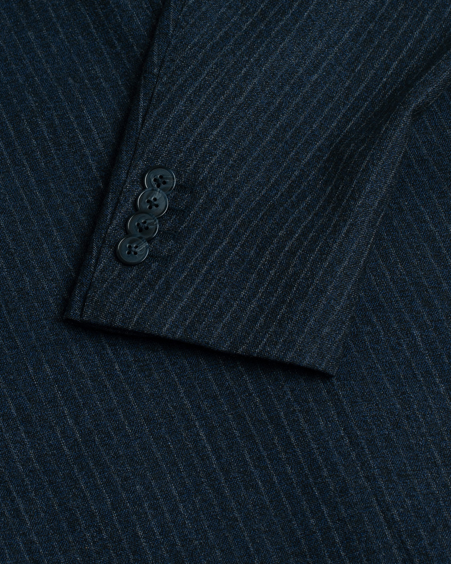 Hombres | Blazers | Pre-owned | Eidos Napoli 3-Piece Pinstripe Suit Wool Navy 48
