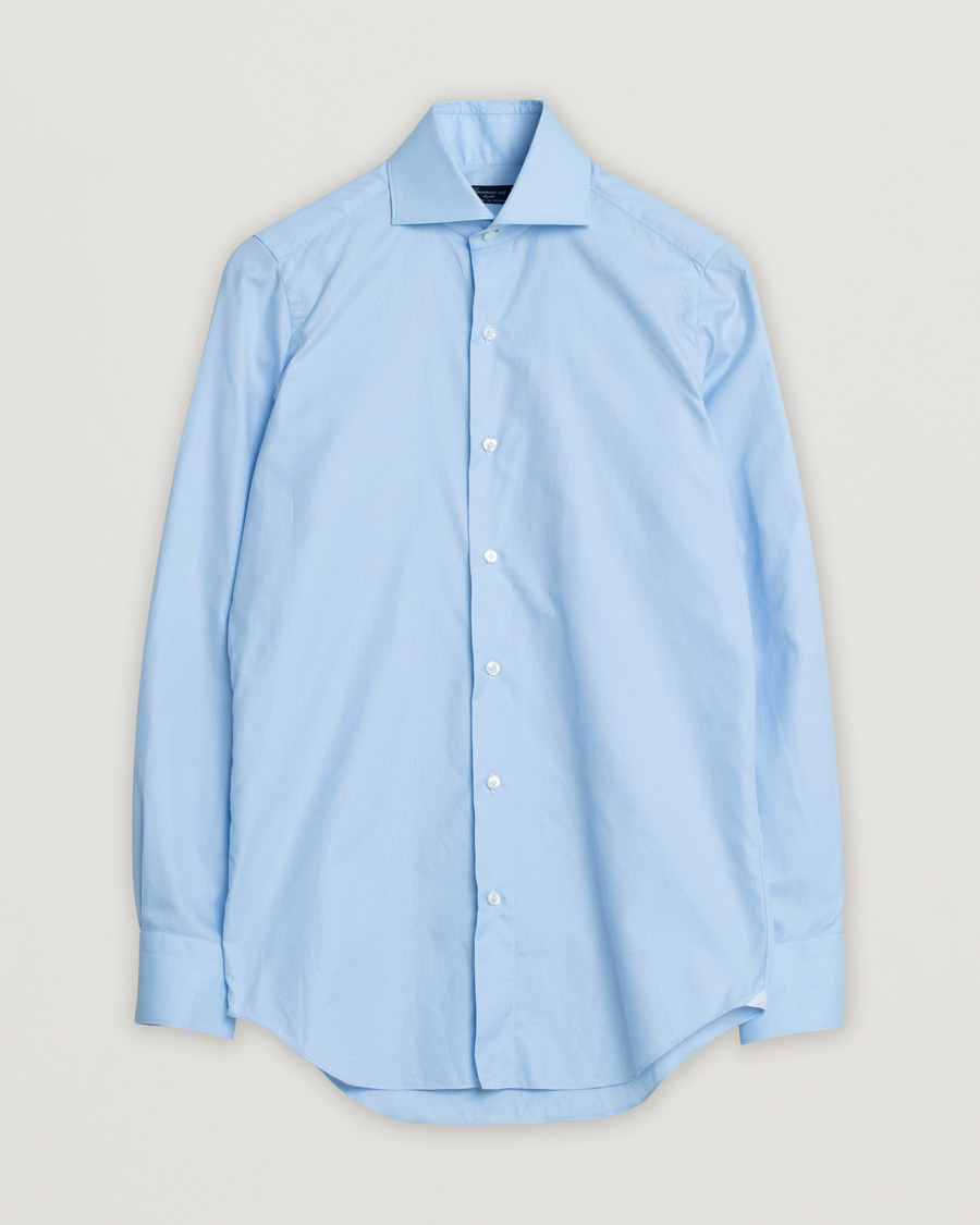 Hombres | Camisas | Pre-owned | Finamore Napoli Milano Slim Royal Oxford Dress Shirt Light Blue