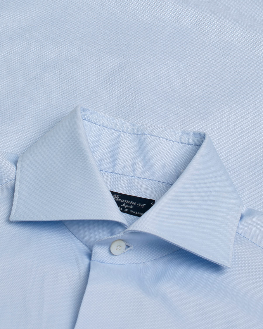 Hombres | Camisas | Pre-owned | Finamore Napoli Milano Slim Royal Oxford Dress Shirt Light Blue