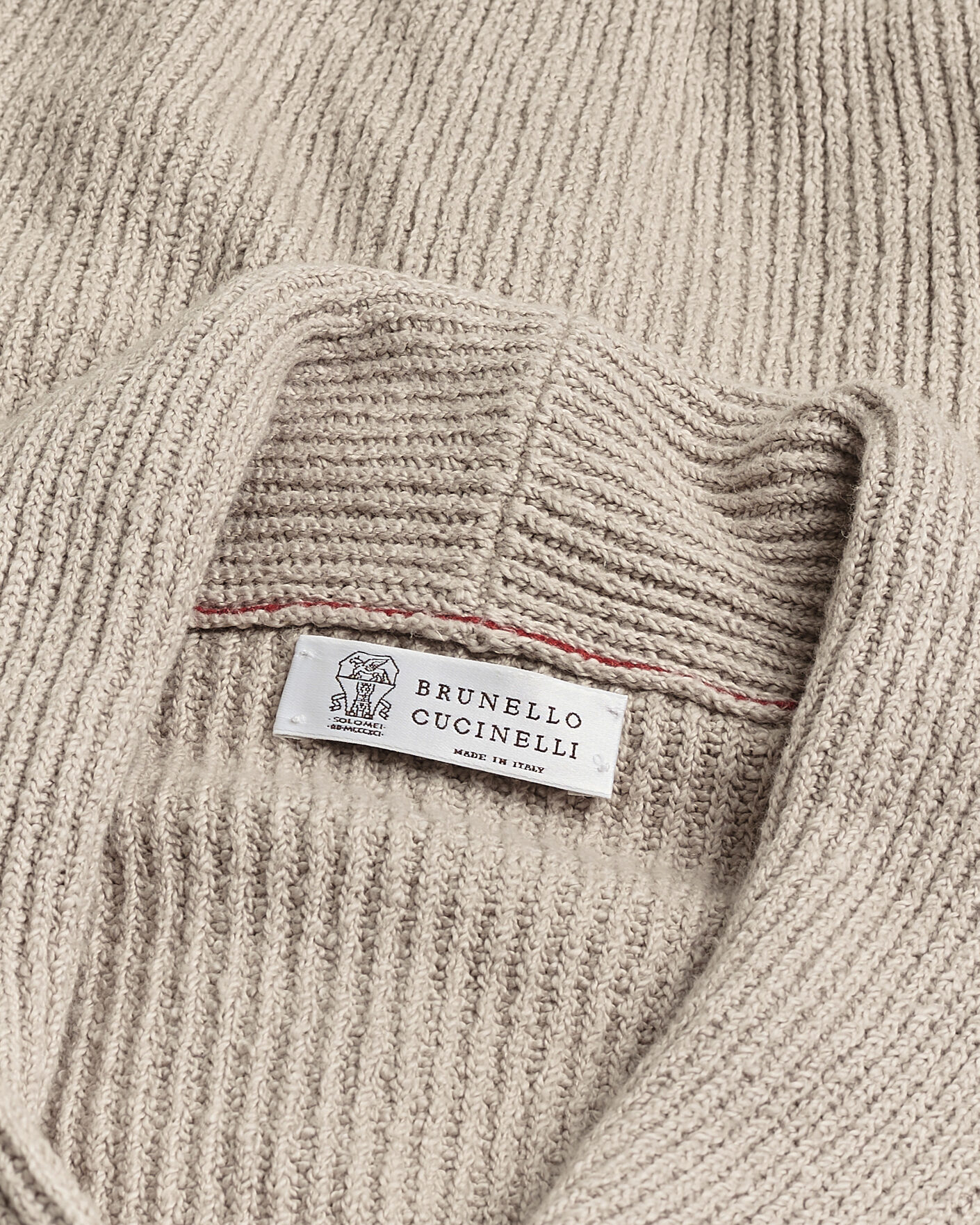 Hombres | Pre-owned Jerséis | Pre-owned | Brunello Cucinelli Heavy Rib Shawl Cardigan Beige 52